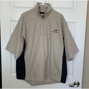 Monterey Club Men’s XL Khaki Heritage Palms Logo Zip Golf Windbreaker New